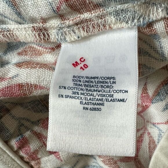 Lands End Floral Print Linen Wide Leg Pants - Picture 6 of 6